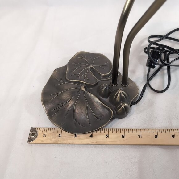 Vintage Lilypad Lamp Lily Pad 2 Stem Base NO SHADES Tulip Gooseneck Gold READ - Picture 10 of 10